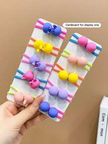 10pcs Girls Rabbit Decor Hair Tie For Hair Decoration - Multicolor - View 5