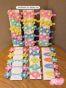 2/4/5/6/10/20/25 Stück bunte hübsche Blumen Haarclips & Scrunchies