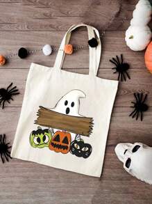 Túi Tote Halloween cá nhân hóa, Túi Trick-Or Treat, Túi Trick Or Treat, Túi kẹo Halloween, Túi đựng kẹo Halloween, Túi đựng đồ ăn Halloween, Túi Halloween hoàn hảo cho bữa tiệc sang trọng kết hợp với trang phục Halloween - trắng - Xem 4