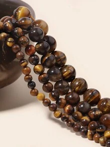 Conta solta de olho de tigre amarelo de pedra natural para fazer joias DIY Acessórios para pulseira 15'' 4 6 8 10 mm