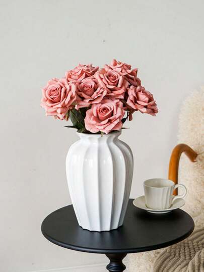 Pc Of Ceramic Vase Retro Elegante It's Flower Arrangement In The Living Room, Moderne ative Piece Dried Flowers, An Ornament Meubel Table. It Can Be Holding Fresh Flowers Water Or Inserting Plastic Artificial Serving As ation Coffee Tables, Desks Room At Home.Room ation, Home ation. Back To School Supplies Glass view 9