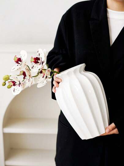 Pc Of Ceramic Vase Retro Elegante It's Flower Arrangement In The Living Room, Moderne ative Piece Dried Flowers, An Ornament Meubel Table. It Can Be Holding Fresh Flowers Water Or Inserting Plastic Artificial Serving As ation Coffee Tables, Desks Room At Home.Room ation, Home ation. Back To School Supplies Glass view 3