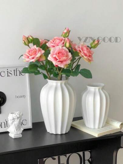 Pc Of Ceramic Vase Retro Elegante It's Flower Arrangement In The Living Room, Moderne ative Piece Dried Flowers, An Ornament Meubel Table. It Can Be Holding Fresh Flowers Water Or Inserting Plastic Artificial Serving As ation Coffee Tables, Desks Room At Home.Room ation, Home ation. Back To School Supplies Glass view 7