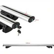 2PCS Car Roof Bars Lockable Car Rail Rack For Cars With Roof Rails 48" Aluminum Alloy Streamline Roof Rack For Holidays And Luggage Transportation - Silver - View 7