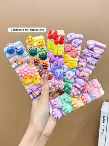 60 Piezas De Dulces Lazos De Pelo De Dibujos Animados Para Niñas - Multicolor - Ver 5