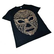 Golden Wrestler Mask T-Shirt - Black - View 3