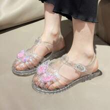 時尚嬰兒涼鞋,優雅公主平底沙灘鞋,適合夏季戶外穿著 - 銀色 - 查看 11