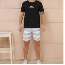 Shorts Masculinas Mauricinho Shorts Seca Rápido Surf Estampada Praia Tactel Adulto Shorts - Cinza Claro - Visão 2