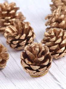 9 piezas Decoración navideña de piñas naturales, decoración colgante de manualidades para árbol de Navidad, decoración de fiesta, colgante de decoración navideña