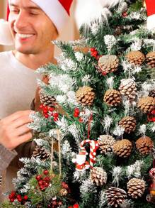 9 piezas Decoración navideña de piñas naturales, decoración colgante de manualidades para árbol de Navidad, decoración de fiesta, colgante de decoración navideña