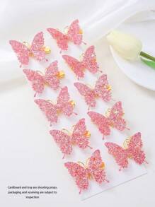 Set da 10 pezzi Mollette per capelli a farfalla con paillettes metalliche per ragazze, accessori per capelli eleganti da principessa per bambine, per uso quotidiano