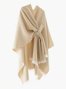 1 pièce Châle/Étole de mode femme avec décoration boucle, veste de voyage pour l'hiver et l'automne