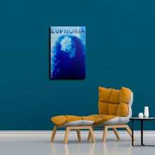 Framed Euphoria Canvas Art Decor - Frameless People Themed Wall Decor For Bedroom, Living Room, Home Office - Modern Art Deco Retro Ink Print Wall Hanging Decor - Artwork On Canvas, Portrait Orientation, Letter Pattern - Indoor Spring And Winter Art Print