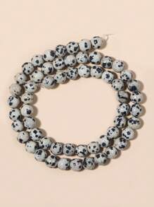 1 Strand Dalmatian Jasper Natural Stone Beads For Jewelry Making Round Loose Bead Needlework DIY Bracelet 4 6 8 10mm - Multicolor - View 9