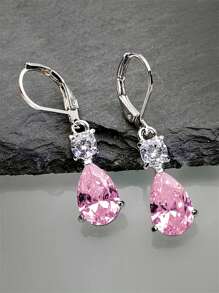 1 Paar luxuriöse Ohrringe mit kubischem Zirkonia Tropfen für Frauen für Hochzeit Verlobung Jahrestag Party Schmuck Valentinstag Geschenk Valentinstag