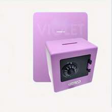 1 Con heo đất nhỏ, An toàn, Con heo đất, Mật khẩu mở, Mật khẩu két tiết kiệm, Hộp đựng tiền có mật khẩu, Thiết kế an toàn, Quà tặng tốt, Quà tặng Phục sinh sáng tạo - Màu tím - Xem 16