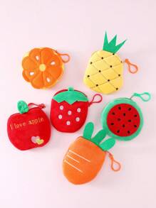1pc Cute Cartoon Animal & Fruit Pattern Pet Waste Bag Dispenser, Portable Outdoor Pet Garbage Bag Holder, Cleaning Supplies, Pickup Bag Storage Pouch, Snack Bag