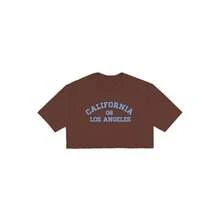 Cropped Basic Streetwear Yarn 30.1 California Print 100% Cotton
