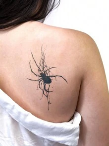 2 hojas de tatuajes falsos oscuros y resistentes al agua con patrón de cucaracha y araña de PVC, tatuajes temporales para uso diario en manos y piernas de hombres y mujeres - Gris - Ver 3