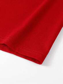 PARIS FAIXA Men's T-Shirt Round Neck Short Sleeve For Summer - 紅色 - 查看 3