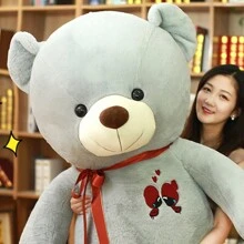 60/80厘米超大号毛绒泰迪熊玩偶，可爱泰迪熊抱枕，适合作为礼物送给孩子、朋友、爱人，情人节和生日礼物 - 彩色 - 查看 11