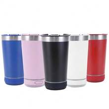 Stainless Steel Musical Thermal Cup With Lid And Opener Mug With Bluetooth Audio 888A - 淺粉色 - 查看 3