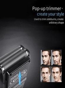 Kemei KM-1102 Electric Shaver For Men | USB Fast Charging, 90min Long-Lasting | Ultra-Lightweight & Hypoallergenic Blades | Perfect Gift For Dad, Husband, Valentine's Day | Best-Selling Affordable Luxury|Father's Day Gifts|Foil Shavers For Men - Black - View 8