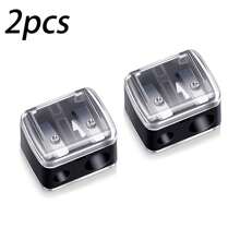 1 pieza Sacapuntas de maquillaje, apto para lápiz de cejas, delineador, lápiz de labios y otros cosméticos, sacapuntas de doble calibre grande y pequeño, con tapa protectora contra el polvo, maquillaje, barato, decoración de habitación, tocador, viaje, dormitorio, accesorios de maquillaje, barato, rellenos de calcetines, maquillaje, herramientas de maquillaje, cosas baratas, regalos, regalos para mujeres, regalos de Navidad, sorteos, viaje, cosas baratas, artículos esenciales de viaje - Negro - Ver 7
