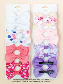 小女童16入組蝴蝶結裝飾髮夾 - 紫丁香色 - 查看 3