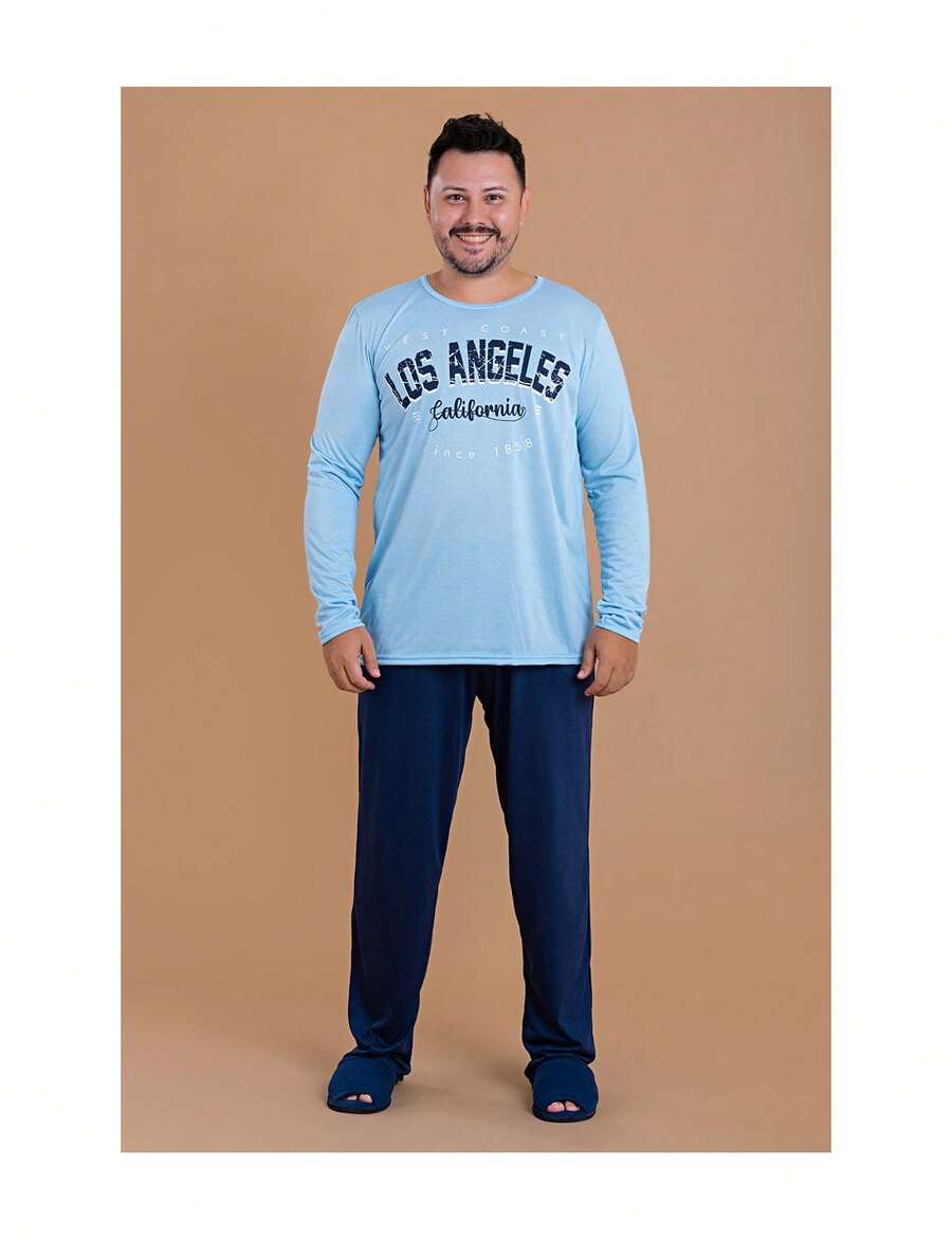 Men's Pajamas Los Angeles - 藏蓝色 - 查看 1