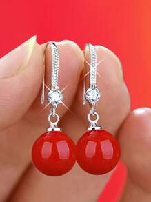 2 件仿珍珠吊坠耳环，精致的日常珠宝，送给朋友的优雅节日礼物