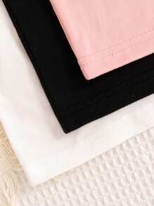 3pcs/Set Girls Valentine's Day Portrait, Letter, & Ballet Dancer Graphic Print Tops - Multicolor - View 11