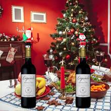 Lote de 3, 4 ó 5 Tapones reutilizables para botellas de vino con diseño aleatorio de Papá Noel, de aleación metálica, decoraciones navideñas para tapones de botellas de vino y bebidas, para fiestas de Navidad, cumpleaños y regalos