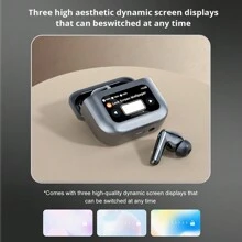 Bonola TWS 无线耳塞带触摸屏控制 LCD 耳机带 ANC 降噪游戏耳机兼容 iPhone/三星 - 黑色 - 查看 5