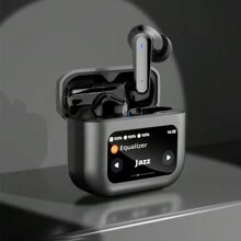 Bonola TWS 无线耳塞带触摸屏控制 LCD 耳机带 ANC 降噪游戏耳机兼容 iPhone/三星 - 黑色 - 查看 2