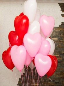 10pcs 25cm/10" White Heart-Shaped Balloons For Holiday, Birthday, Party, Wedding, Valentine's Day, Proposal Decorations