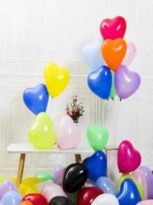 10pcs 25cm/10" White Heart-Shaped Balloons For Holiday, Birthday, Party, Wedding, Valentine's Day, Proposal Decorations