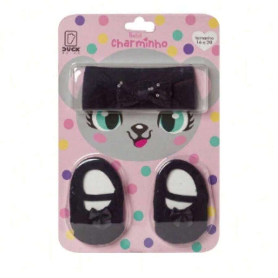Charming Baby Kit Hair Bow + Sock Slipper - màu đen - Xem 1