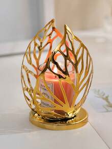 1 件简约家居餐桌烛光晚餐装饰配件，北欧风格布置浪漫餐桌铁制烛台，优雅情人节烛光晚餐道具 - 彩色 - 查看 8