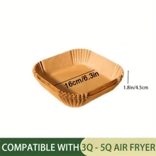 50/100/200 piezas - Papel desechable forrador para freidora de aire, forro cuadrado para freidora de aire (se ajusta a 2-8 cuartos), papel pergamino antiadherente para freír, hornear, cocinar, asar y microondas, a prueba de aceite, sin bandeja - Accesorios de cocina