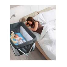 Portable Foldable Crib For Bedside - Perfect For Placing Next To Your Bed - 藍色 - 查看 8