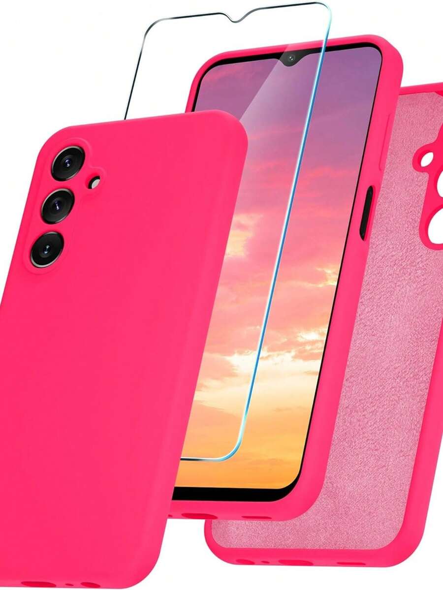 2 In 1 Kit Silicone Case + 3D Glass Film For Xaiomi F5 PRO - 粉色 - 查看 1