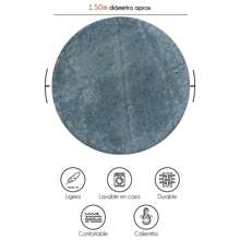 Ultra Soft Fabric Round Blanket Circular Food Blanket Breads Travel And Warm Decorative Gift With Special Shape, Comfortable For Bed, Sofa, Office And Outdoor - 藍色煎蛋捲 - 查看 2