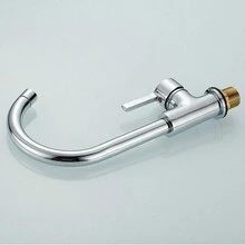 Kitchen Sink Mixer Taps Swivel Spout Single Lever Tap Mono Modern Chrome Faucet - Silver - View 8