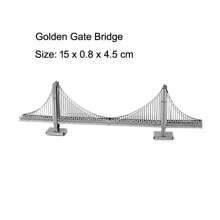 Rompecabezas de metal 3D DIY, kits de ensamblaje de modelos - Puente Golden Gate, Faro, Torre Inclinada de Pisa, Torre Eiffel, Árbol de Navidad, Regalos de Navidad, Rompecabezas 3D, Kit de modelo, Ben