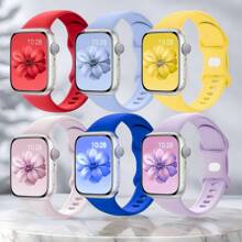 6 paquetes de bandas compatibles con Apple Watch de 41mm, 40mm, 38mm, 45mm, 44mm, 46mm, 42mm, 49mm para mujeres y hombres, correas de repuesto de silicona suave, resistentes al agua, aptas para deporte, compatibles con Apple Watch Ultra SE Series 10 9 8 7 6 5 4 3 2 1