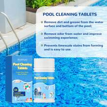 Swimming Pool Cleaning Tablets: Pool Water Quality Clarify, Odor Removal, Stain Removal, Multipurpose Cleaning Effervescent Tablets - Blue - View 9