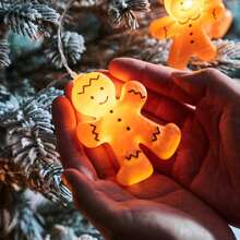 1pc 10/20 LED Ginger Bread Christmas LED String Lights Battery Powered Cute Men Women Ginger Bread Fairy Lamp For Home Bedroom Wall Door Xmas Tree Table Indoor Outdoor Holiday Party Christmas Decor,Room Decor Christmas Decor Christmas Light Bedroom Decor Home Decor Party Decor Holiday Festivalchristmas Gift Thanksgiving Christmas Tree Decor Ornaments - Warm White - View 8