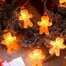 1pc 10/20 LED Ginger Bread Christmas LED String Lights Battery Powered Cute Men Women Ginger Bread Fairy Lamp For Home Bedroom Wall Door Xmas Tree Table Indoor Outdoor Holiday Party Christmas Decor,Room Decor Christmas Decor Christmas Light Bedroom Decor Home Decor Party Decor Holiday Festivalchristmas Gift Thanksgiving Christmas Tree Decor Ornaments - Warm White - View 9