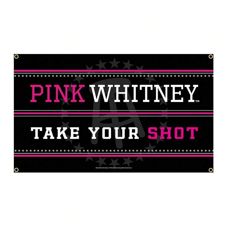 1pc PINK WHITNEY TAKE YOUR SHOT Funny Flag Classical Tapestry Poster Banner For Bar Beer House College Dorm Room Man Cave Tailgates And Parties,Christmas